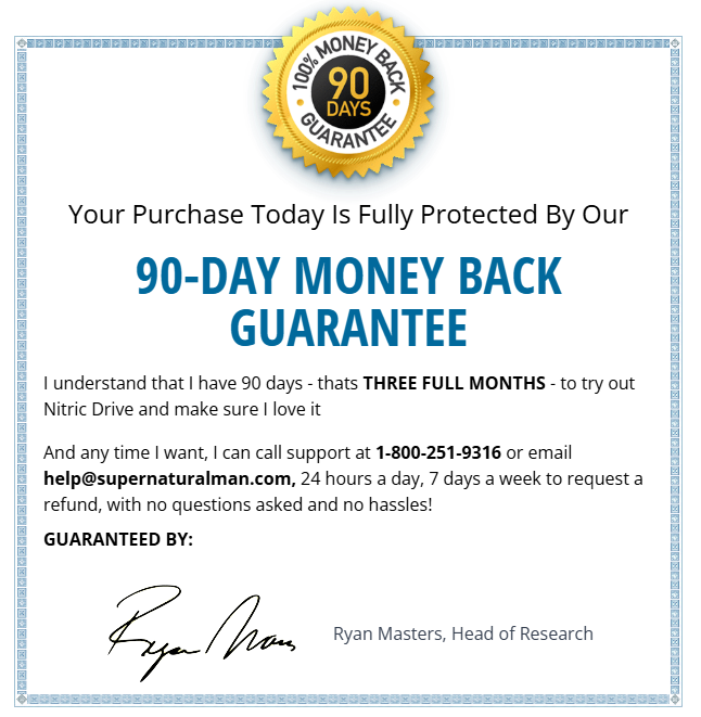 Nitric Drive Money-Back Guarantee